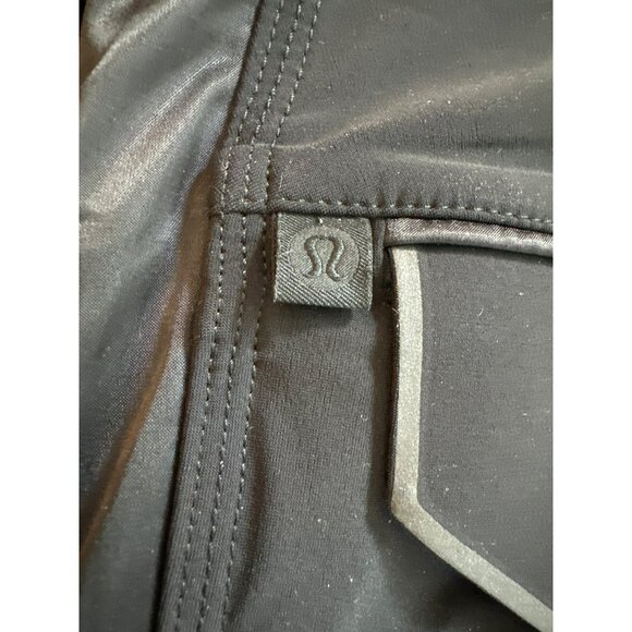 Lululemon Womens Black Track Pants Size 4 Rise Shine Relaxed Fit Satin Stripe - Picture 7 of 7